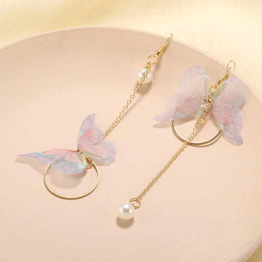Pearl & Butterfly Wing Earrings.