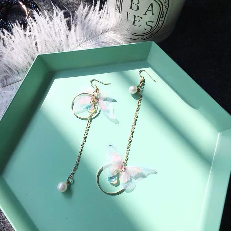 Pearl & Butterfly Wing Earrings.