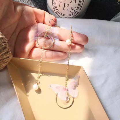 Pearl & Butterfly Wing Earrings.