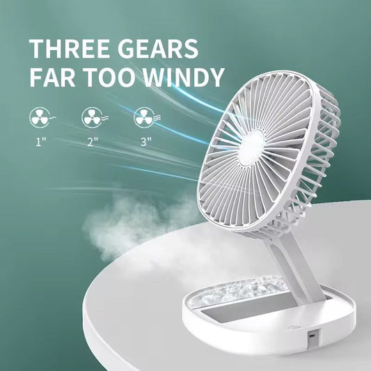 Foldable Desktop Mini Fan with Light.
