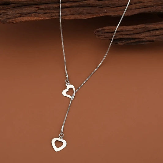 Elegant Double Heart Love Necklace.