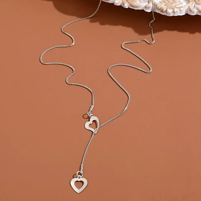 Elegant Double Heart Love Necklace.