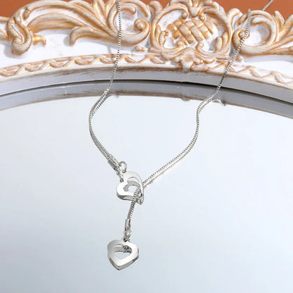 Elegant Double Heart Love Necklace.