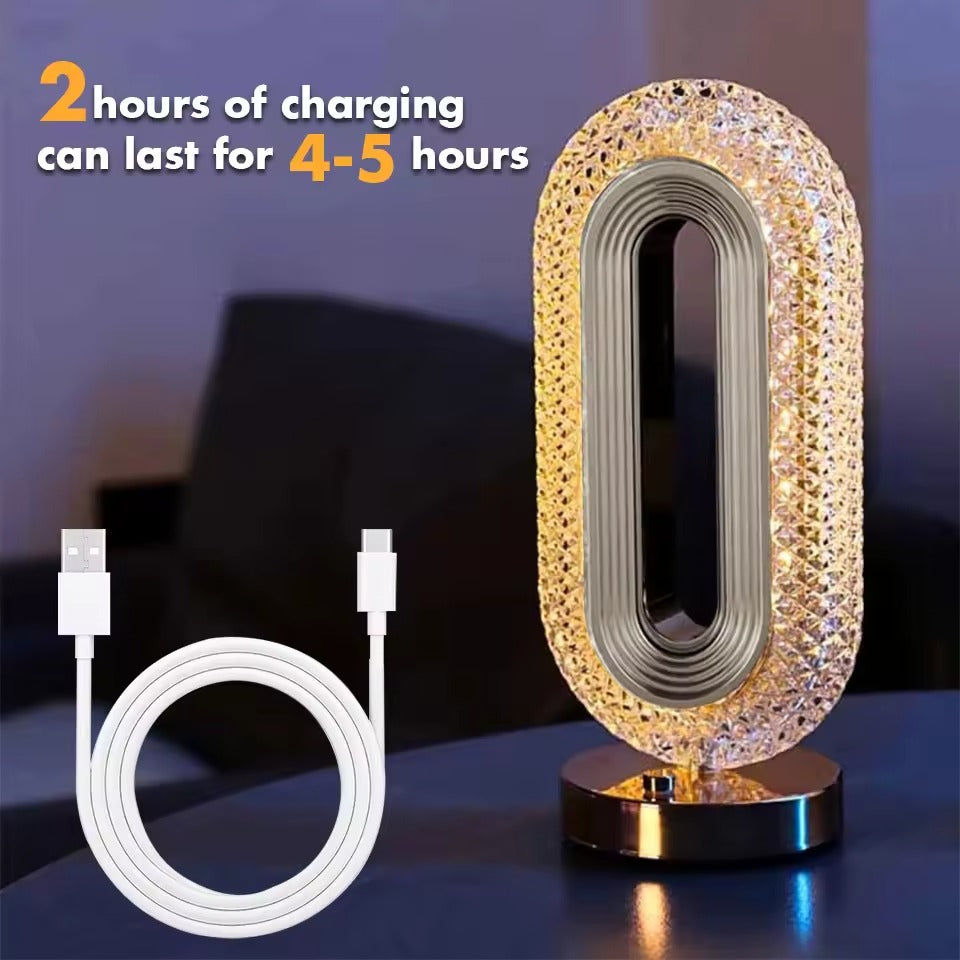 Crystal Touch Dimming Night Lamp Rechargeable