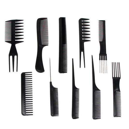 10 in 1 Hair Brushes and Combs Professional Plastic Hair Comb Set