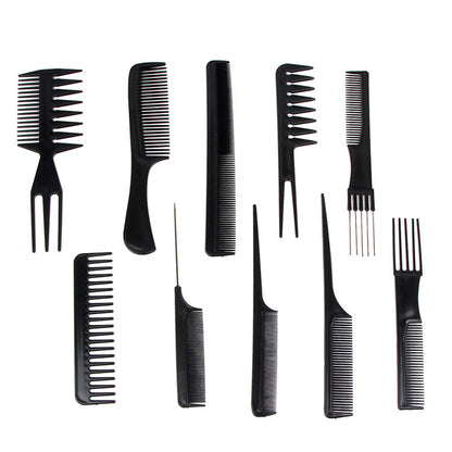 10 in 1 Hair Brushes and Combs Professional Plastic Hair Comb Set